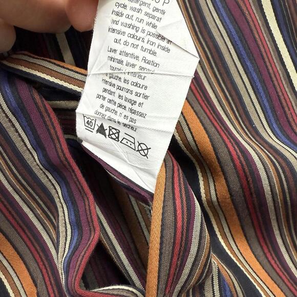 VTG Signum Striped Button-Up Shirt XL Multicolor Long Sleeve Cotton Germany Made - Picture 6 of 12
